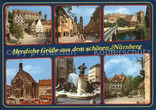 Nuernberg Stadtansichten Brunnen Rathaus Dom Kat. Nuernberg