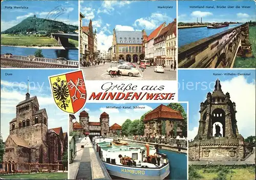 Minden Westfalen Porta Westfalica Mittelland Kanal Weser Dom Kaiser Wilhelm Denkmal Kat. Minden