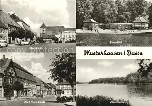 Wusterhausen Dosse Marktplatz Karl Marx Strasse Strandbad Kat. Wusterhausen Dosse