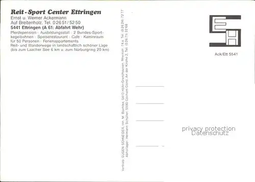 Ettringen Eifel Reit Sport Center Kat. Ettringen