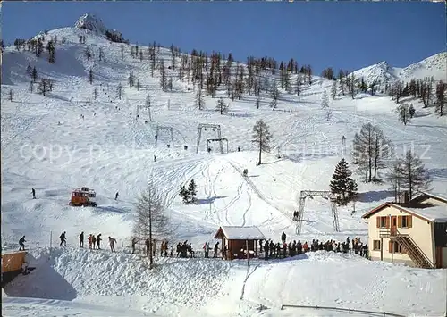 Malbun Wintersportplatz mit Naafkopf Schlepplift Kat. Triesenberg Liechtenstein