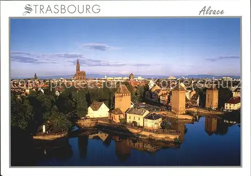 Strasbourg Alsace Vue generale Stadtbild mit gedeckten Bruecken Turm Muenster Kat. Strasbourg