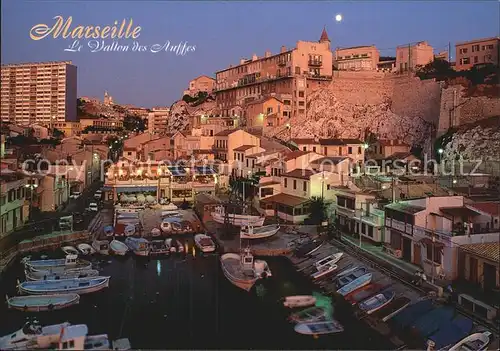 Marseille Le Vallon des Auffes Port au coucher du soleil Kat. Marseille