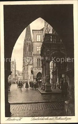 Muenster Westfalen Lambertikirche Rathausbogen Kat. Muenster