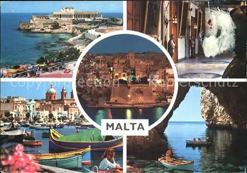 Malta Teilansichten Hafen Grotte Kat. Malta