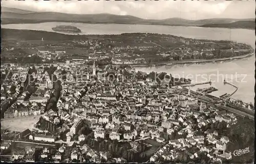 Konstanz Bodensee Blick von der Schweiz Luftaufnahme Kat. Konstanz