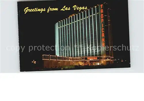 Las Vegas Nevada Tropical Hotel and Country Club on the Strip night view Kat. Las Vegas