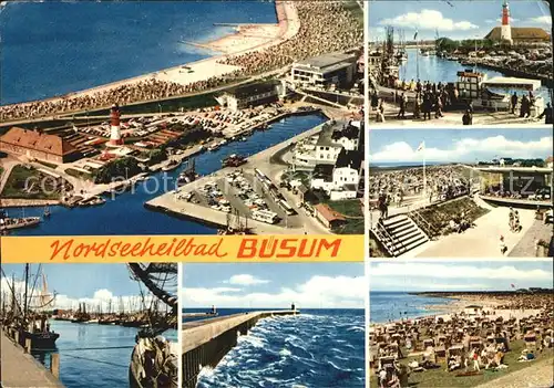 Buesum Nordseebad Fliegeraufnahme Strand Leuchtturm Hafen Kat. Buesum