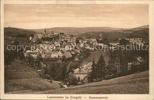 Lauenstein Erzgebirge Ansicht Kirche Kat. Geising