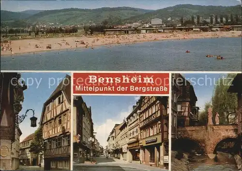 Bensheim Bergstrasse Mittelpunkt der Bergstrasse Strand Kat. Bensheim