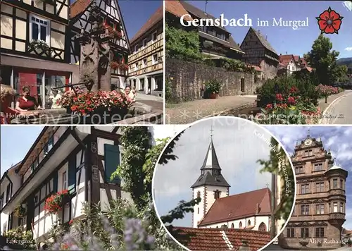 Gernsbach Rathaus Hofstaette Zehntscheuern Stadtmauer Faltergasse Kat. Gernsbach