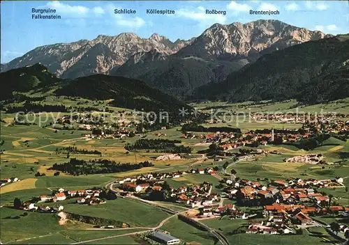 Pfronten Fliegeraufnahme mti Falkenstein Schlicke Koellespitze Rossberg Kat. Pfronten