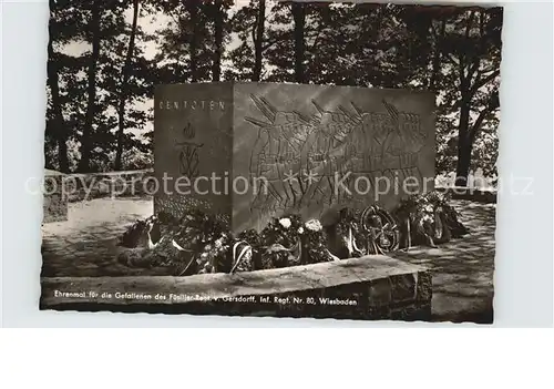 Wiesbaden Ehrenmal fuer die Gefallenen des Fuesilier Regiments von Gersdorff Kat. Wiesbaden