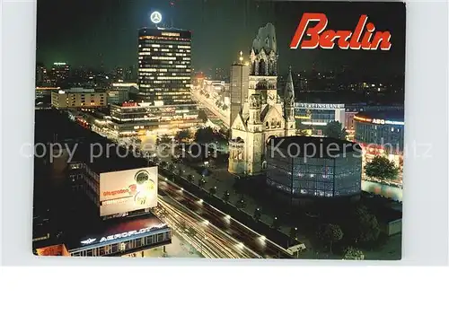 Berlin Kaiser Wilhelm Gedaechtniskirche Europa Center Nachtaufnahme Kat. Berlin