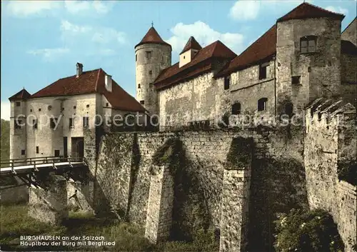 Burghausen Salzach Hauptbau der Burg mit Bergfried Kat. Burghausen