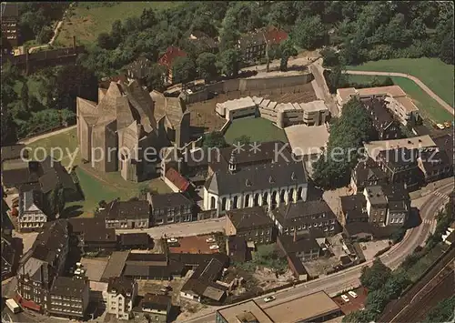 Neviges Velbert Neue Wallfahrtskirche mit Pilgerzentrum Fliegeraufnahme