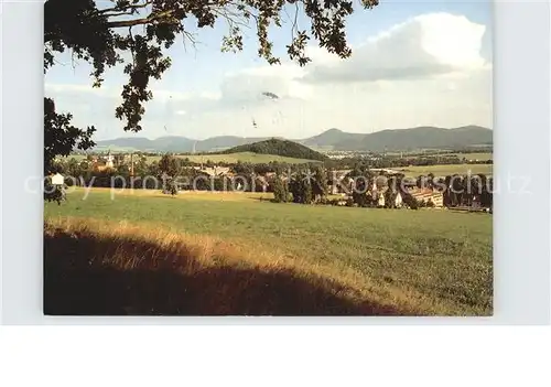 Seifhennersdorf Blick von der Quetsche zum Zittauer Gebirge Kat. Seifhennersdorf