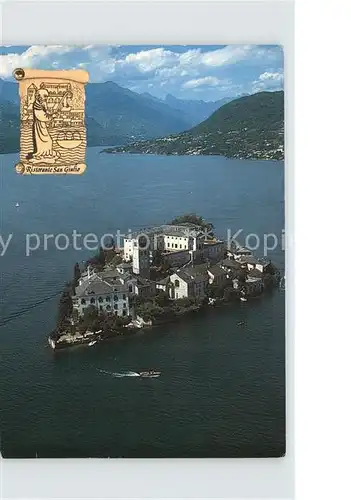 Lago d Orta Ristorante San Giulio Isola veduta aerea