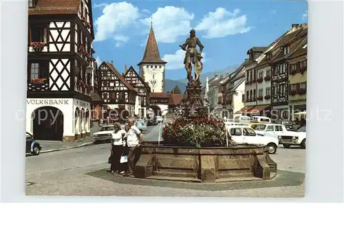 Gengenbach Marktplatz Brunnen Kat. Gengenbach Schwarzwald