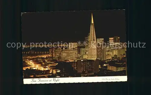 San Francisco California Skyline at Night Kat. San Francisco