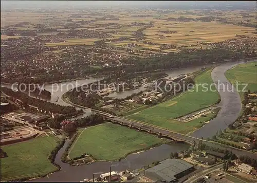 Minden Westfalen Wasserstrassenkreuz Fliegeraufnahme und Schlachtschleuse Kat. Minden