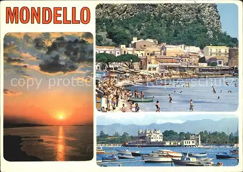 Mondello Sonnenuntergang am Meer Strand Hafen