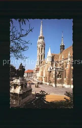 Budapest Matyas templom Matthiaskirche Denkmal Reiterstandbild Kat. Budapest