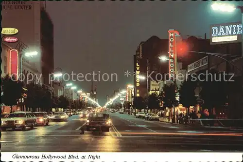 Hollywood California Hollywood Boulevard at Night Kat. Los Angeles United States