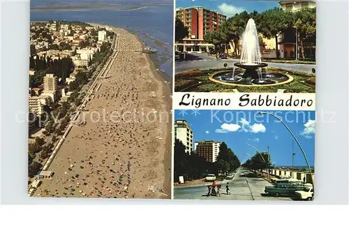 Lignano Sabbiadoro Spiaggia dall aereo Piazza della Fontana Lungomare Kat. Lignano