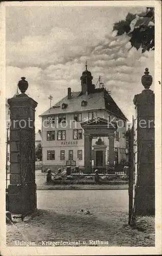 Usingen Kriegerdenkmal und Rathaus Kat. Usingen