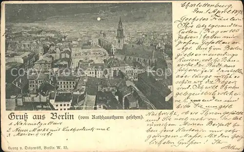 Berlin Blick vom Rathausthurm Kat. Berlin