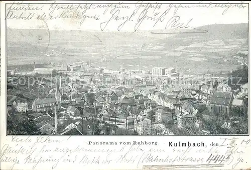 Kulmbach Panorama Blick vom Rehberg Kat. Kulmbach
