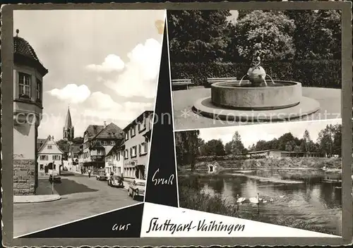 Vaihingen Stuttgart Stadtansicht Springbrunnen See Kat. Stuttgart