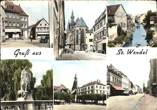 St Wendel Teilansichten Kirche Strassenpartie Skulptur Kat. Sankt Wendel