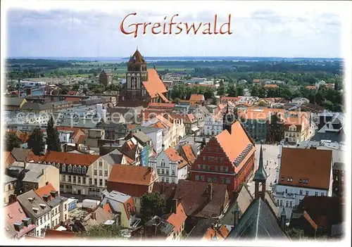 Greifswald Fliegeraufnahme Kirchenpartie