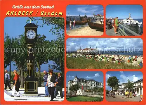 Ahlbeck Ostseebad Strand Seebruecke Promenade Kat. Heringsdorf Insel Usedom