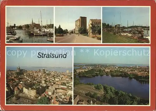 Stralsund Mecklenburg Vorpommern Fliegeraufnahme Hafen Heinrich Heine Ring Volkswerft Kat. Stralsund