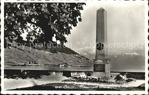 Cully VD Monument Davel Lac Leman Alpes Denkmal Genfersee Alpen Kat. Cully