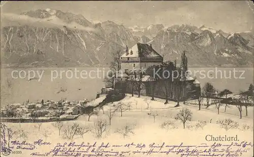 Clarens Montreux Chateau du Chatelard en hiver Lac Leman Alpes Genfersee Kat. Montreux