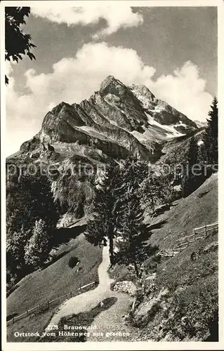 Braunwald GL Ortstock Hoehenweg Kat. Braunwald