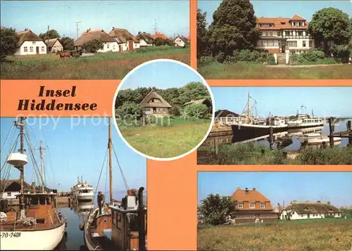 Kloster Hiddensee Hafen Fischerhaeuser Restaurant Dornbusch und Norderende Vitte Kat. Insel Hiddensee