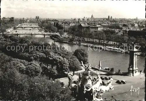 Paris Panorama Seine Pont Alexandre Kat. Paris