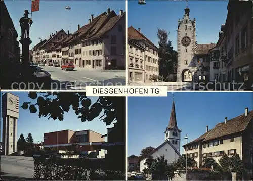 Diessenhofen Teilansichten Torbogen Siegelturm Kirche Kat. Diessenhofen