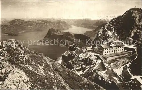 Pilatus Kulm Fliegeraufnahme mit Vierwaldstaettersee Kat. Pilatus Kulm