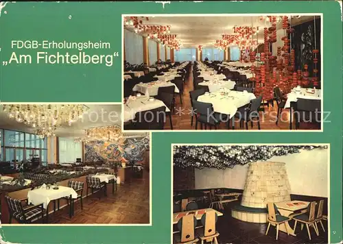 Oberwiesenthal Erzgebirge FDGB Erholungsheim am Fichtelberg Speisesaal Urlaubercafe Steigerzimmer Kat. Oberwiesenthal