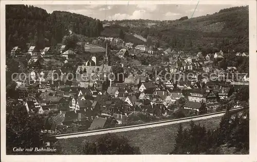 Calw Bahnlinie Kirche Kat. Calw