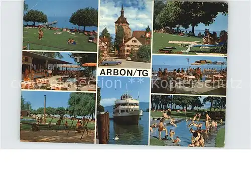 Arbon TG Strandbad Schiffsanlegestelle Kirche  Kat. Arbon