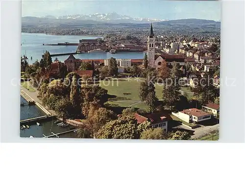 Romanshorn Bodensee Fliegeraufnahme mit Blick auf den Saentis