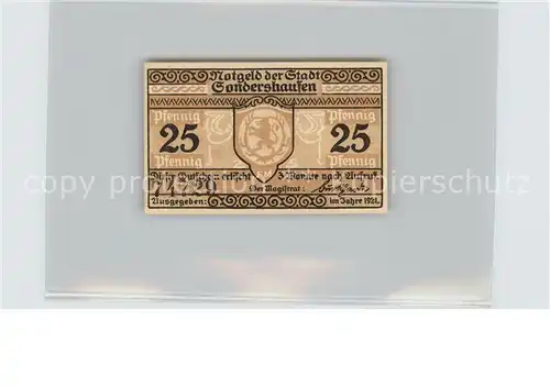 Sondershausen Thueringen 25 Pfennig Kat. Sondershausen