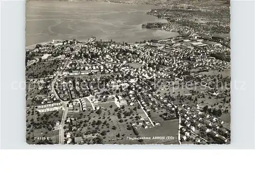 Arbon TG Fliegeraufnahme mit Bodensee Steinach Horn  Rorschach Kat. Arbon